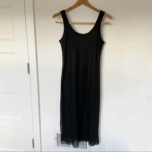Jean Paul Gaultier Soleil Fuzzi Vintage Sleeveless Black Sheer Dress Medium